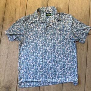 Hogan Men’s Blue Leaf-Print Polo